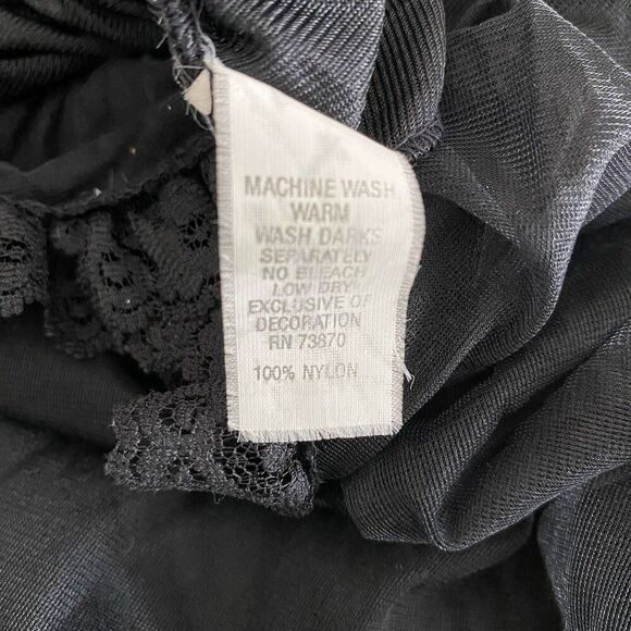 Vintage Tosca Nightgown Lingerie Women's Large Black Nyon Chiffon Full Sweep USA - Picture 6 of 6
